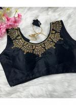 Phantom Silk Black Festival Wear Hand Work Readymade Blouse